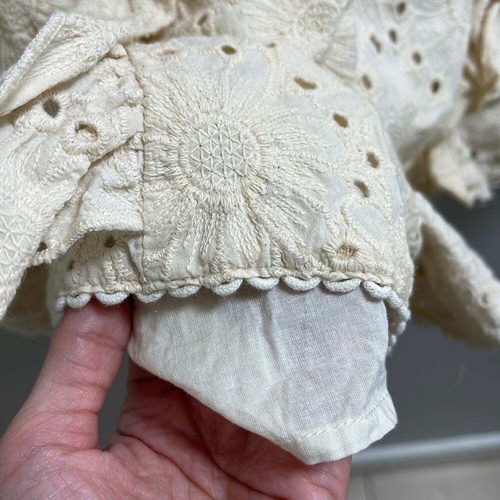 A23) Happy X Nature Sexy Open Back Ruffed Lace Sleeve Romper Short Pants size 12 - Picture 7 of 16
